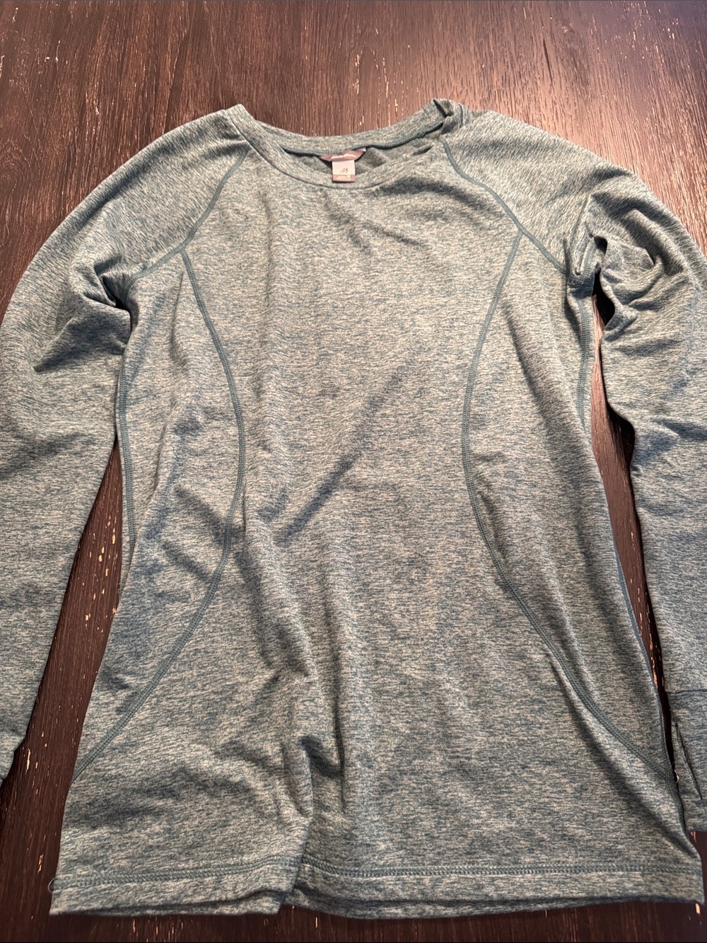 Eddie Bauer Heathered Seafoam Long Sleeve Tee